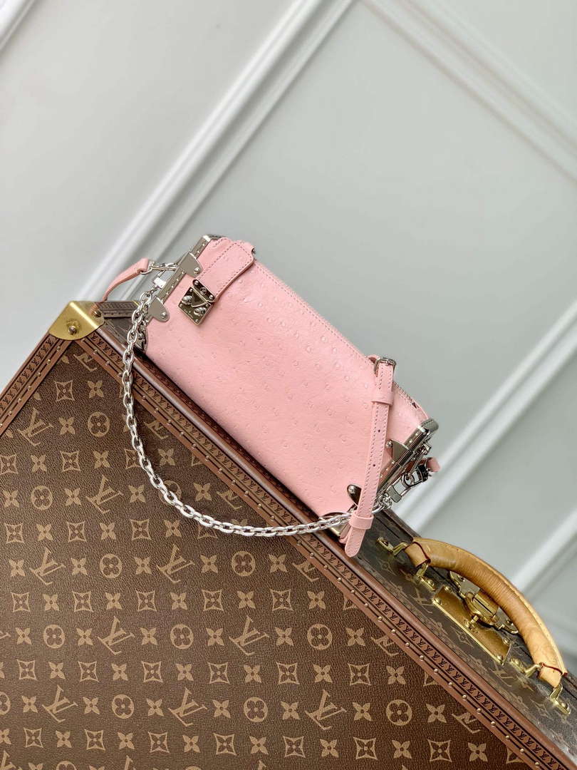 LV M25445 Louis Vuitton Slim Trunk Bag Ostrich Pattern Pink - Default Title - View 1