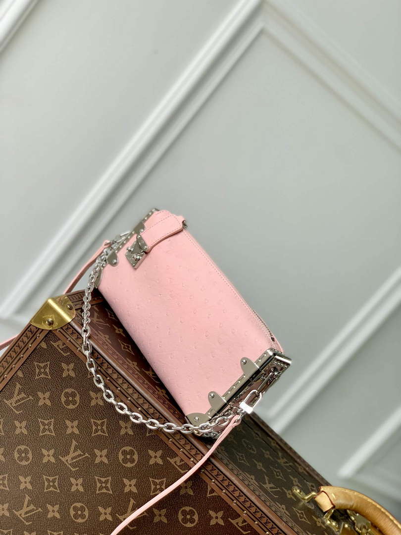 LV M25445 Louis Vuitton Slim Trunk Bag Ostrich Pattern Pink