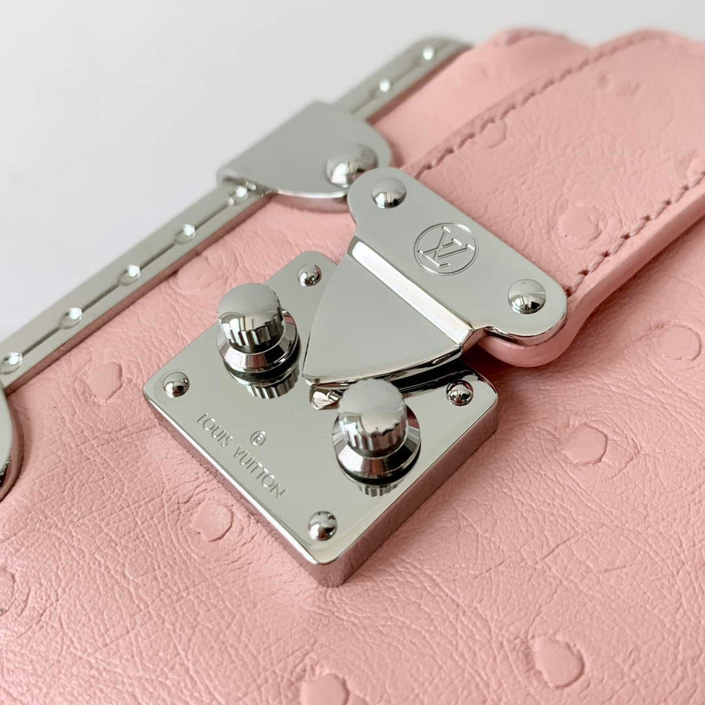 LV M25445 Louis Vuitton Slim Trunk Bag Ostrich Pattern Pink