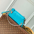 LV M25445 Louis Vuitton Slim Trunk Bag Ostrich Pattern Royal blue - Default Title - View 1