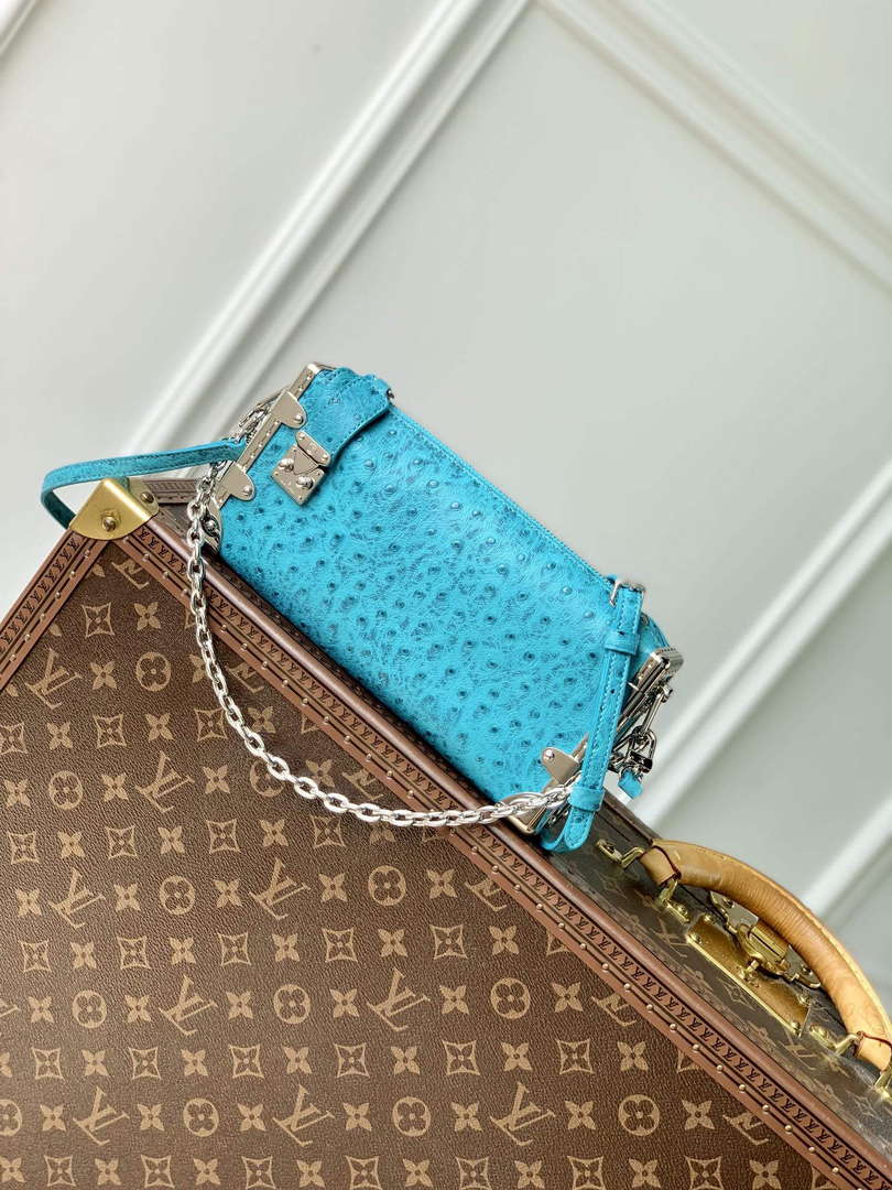 LV M25445 Louis Vuitton Slim Trunk Bag Ostrich Pattern Royal blue - Default Title - View 1