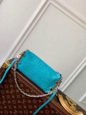 LV M25445 Louis Vuitton Slim Trunk Bag Ostrich Pattern Royal blue - Default Title - View 3