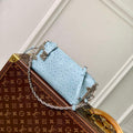 LV M25445 Louis Vuitton Slim Trunk Bag Ostrich Pattern Sky blue - Default Title - View 1