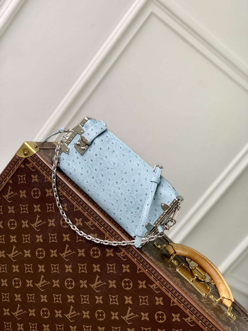 LV M25445 Louis Vuitton Slim Trunk Bag Ostrich Pattern Sky blue - Default Title - View 1
