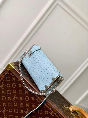 LV M25445 Louis Vuitton Slim Trunk Bag Ostrich Pattern Sky blue - Default Title - View 2