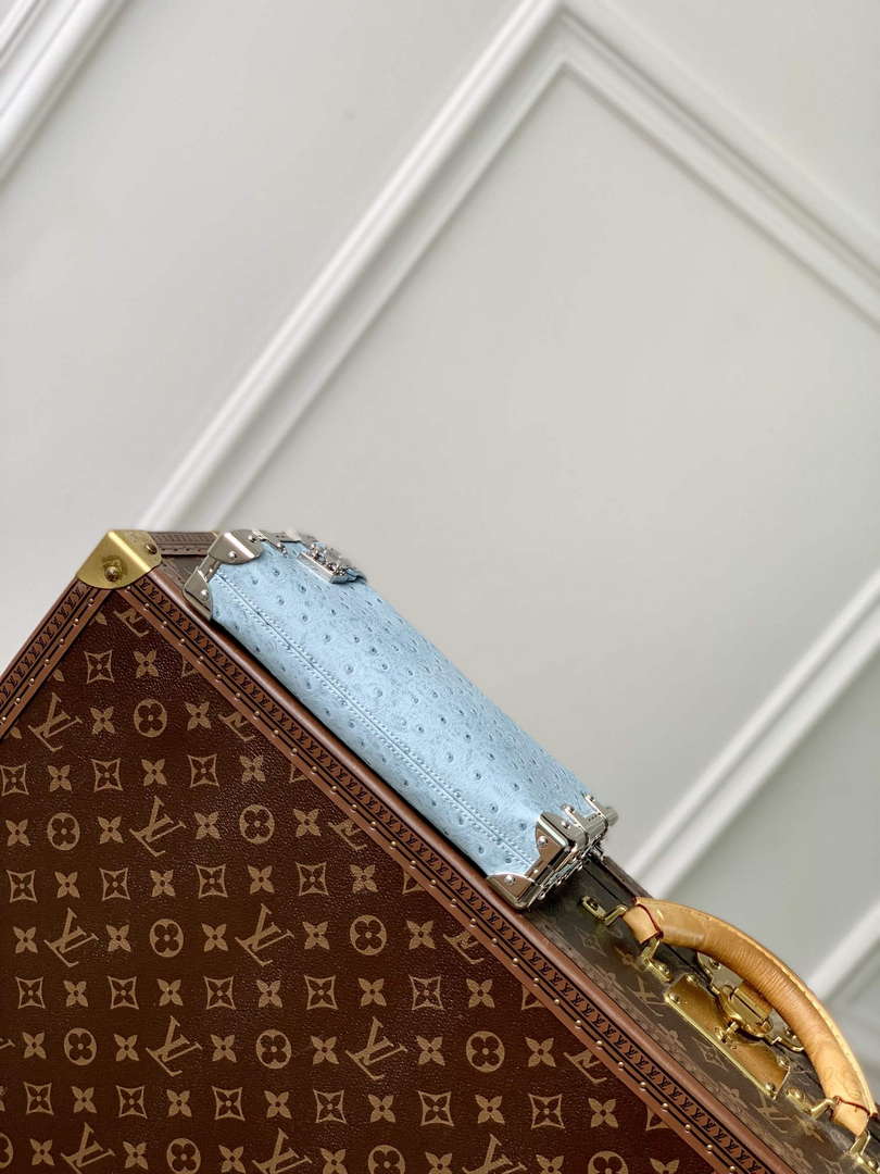 LV M25445 Louis Vuitton Slim Trunk Bag Ostrich Pattern Sky blue - Default Title - View 4