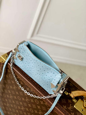 LV M25445 Louis Vuitton Slim Trunk Bag Ostrich Pattern Sky blue - Default Title - View 9