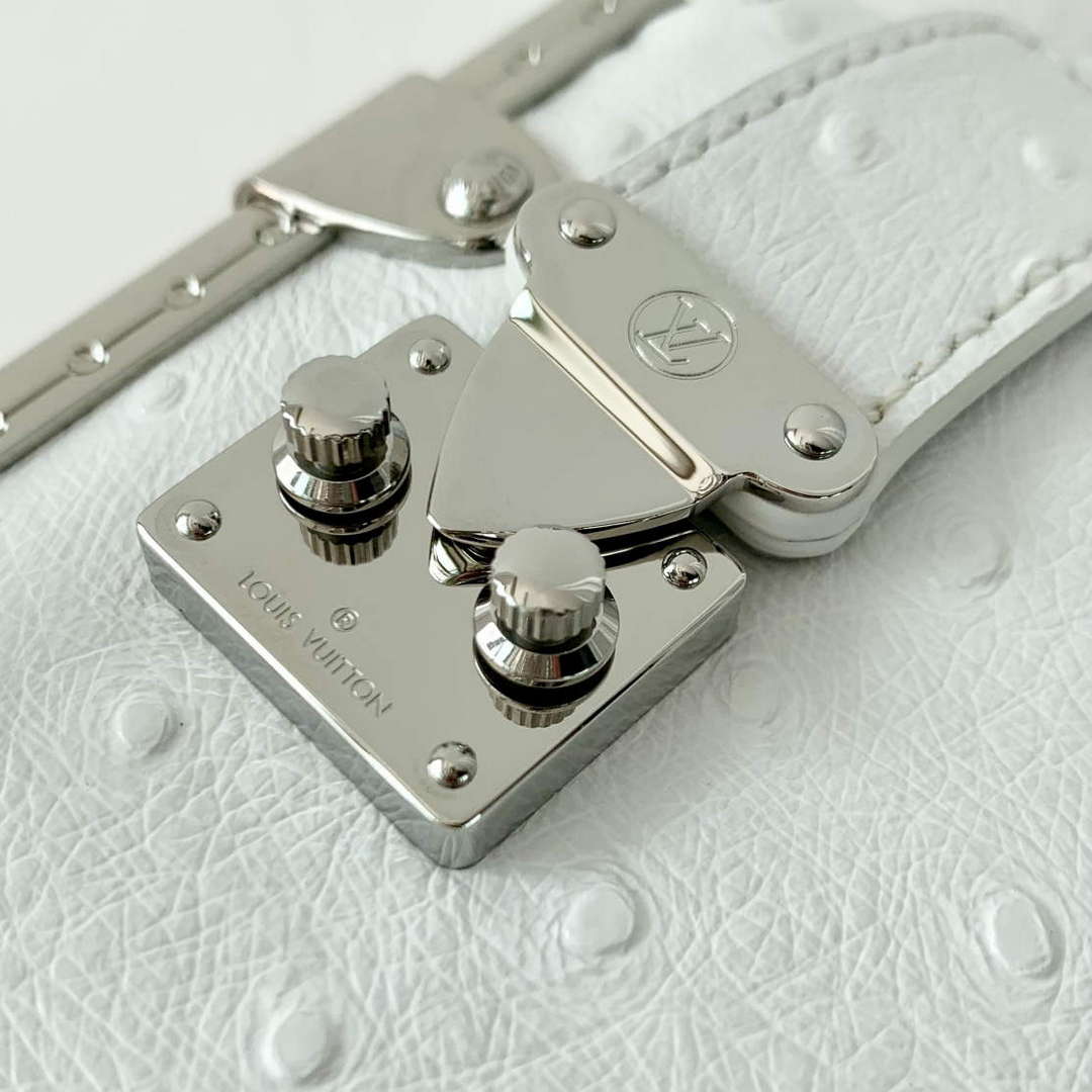 LV M25445 Louis Vuitton Slim Trunk Bag Ostrich Pattern White - Default Title - View 4