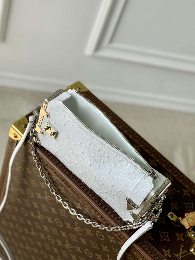 LV M25445 Louis Vuitton Slim Trunk Bag Ostrich Pattern White - Default Title - View 8