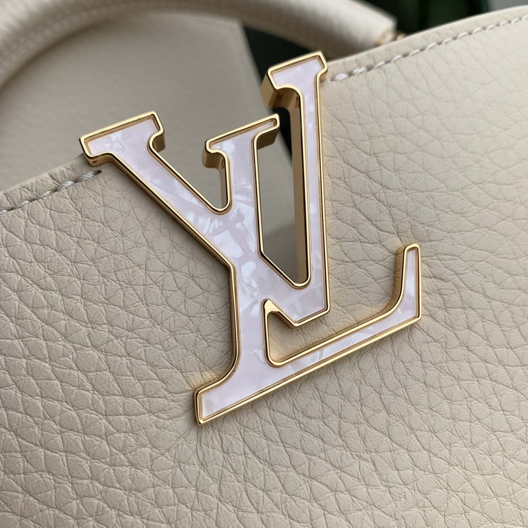 LV M25461 Louis Vuitton Capucines BB Bag Sable/Quartz Taurillon leather