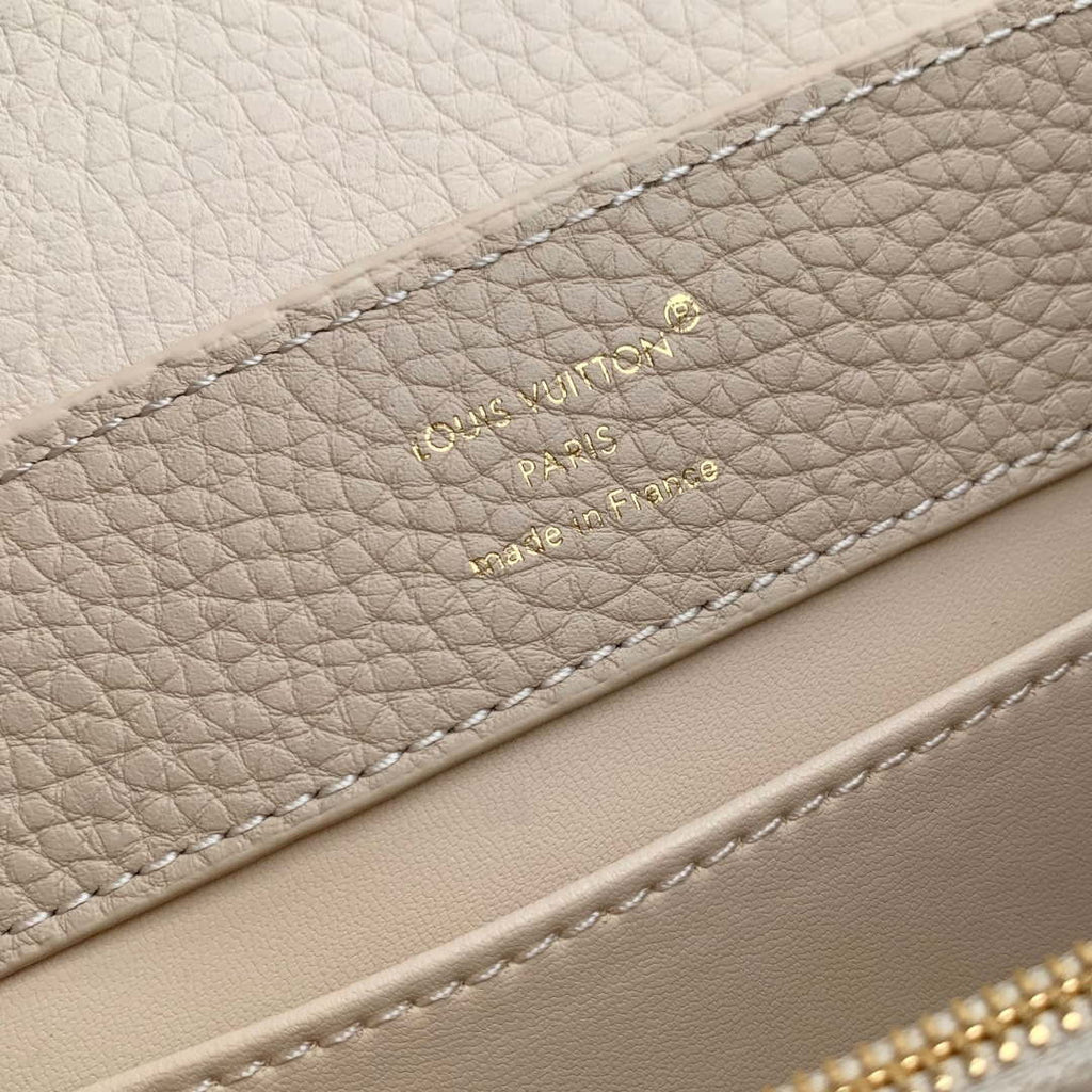 LV M25461 Louis Vuitton Capucines Mini Bag Sable/Quartz Taurillon leather