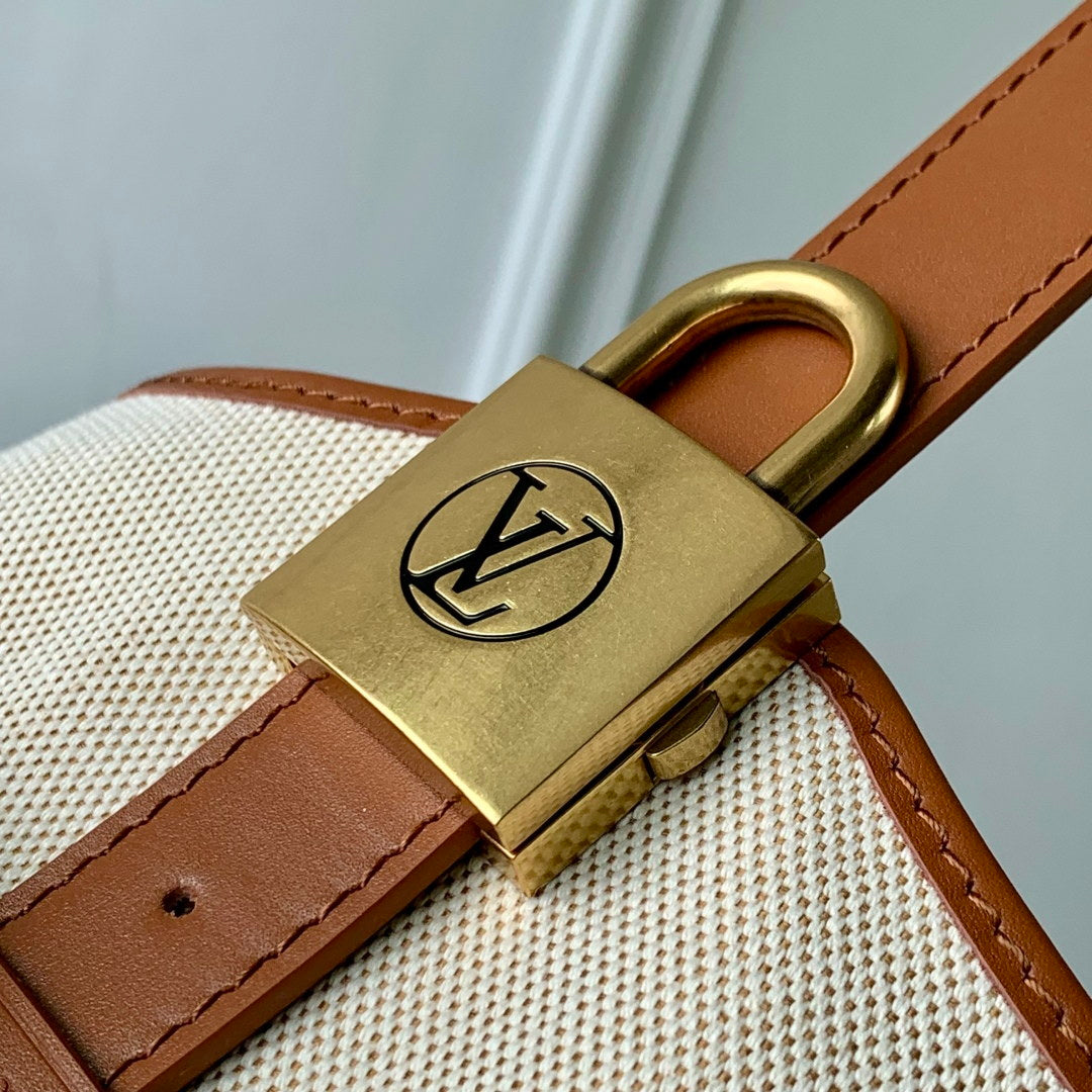LV M25468 Louis Vuitton Low Key Hobo PM Bag Ecru/Cognac