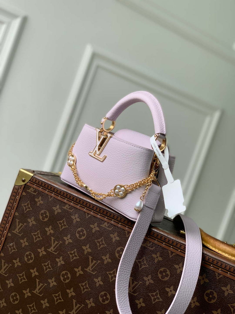 LV M25476 Louis Vuitton Capucines East-West Mini Bag Misty Lilac