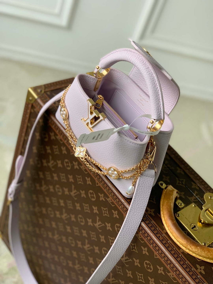 LV M25476 Louis Vuitton Capucines East-West Mini Bag Misty Lilac