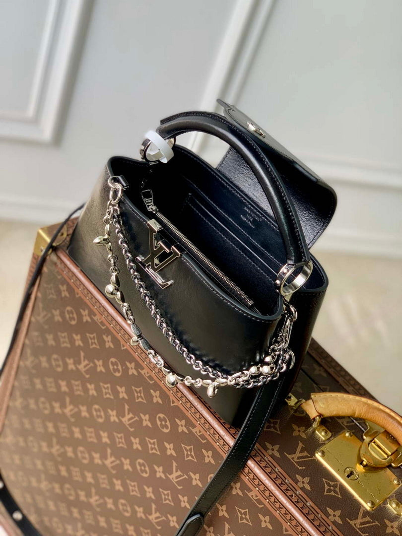 LV M25492 Louis Vuitton Capucines East-West BB Bag Black