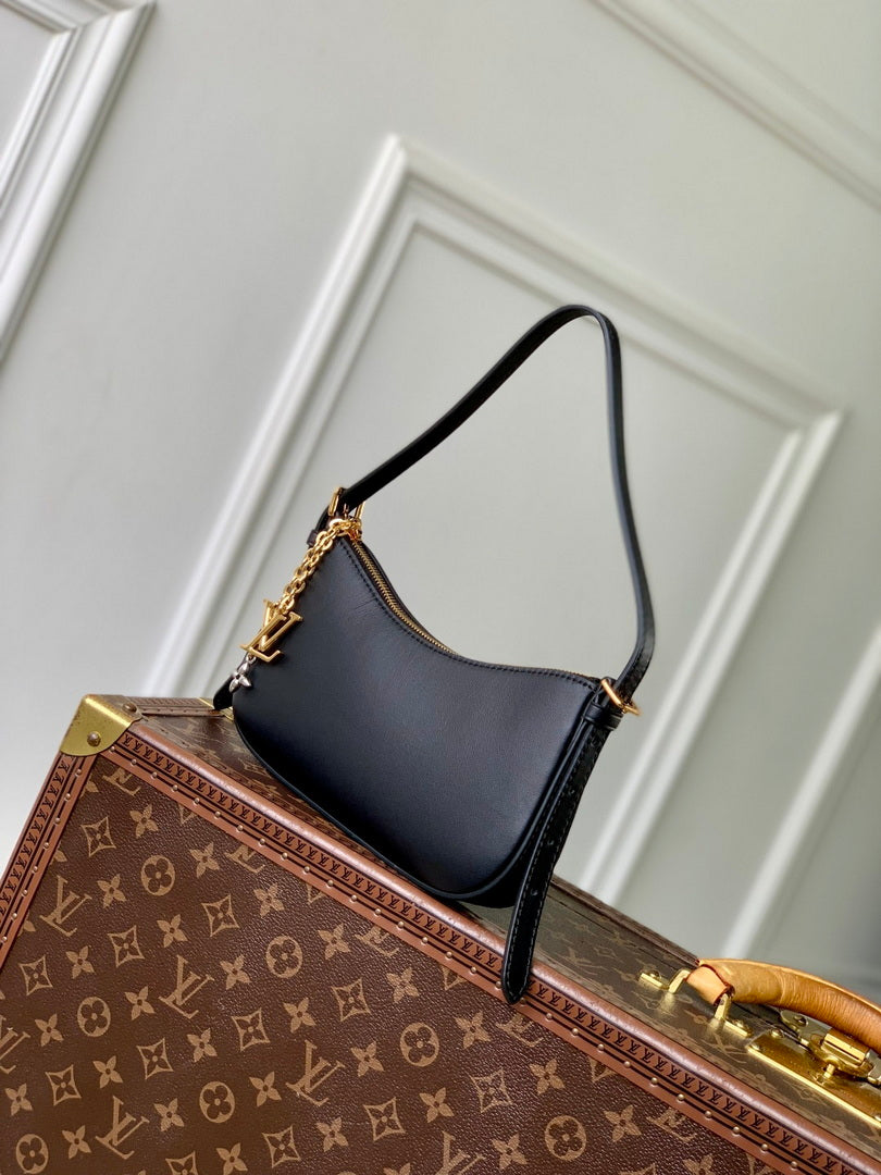 LV M25525 Louis Vuitton Pochette LV Bloom Bag Black