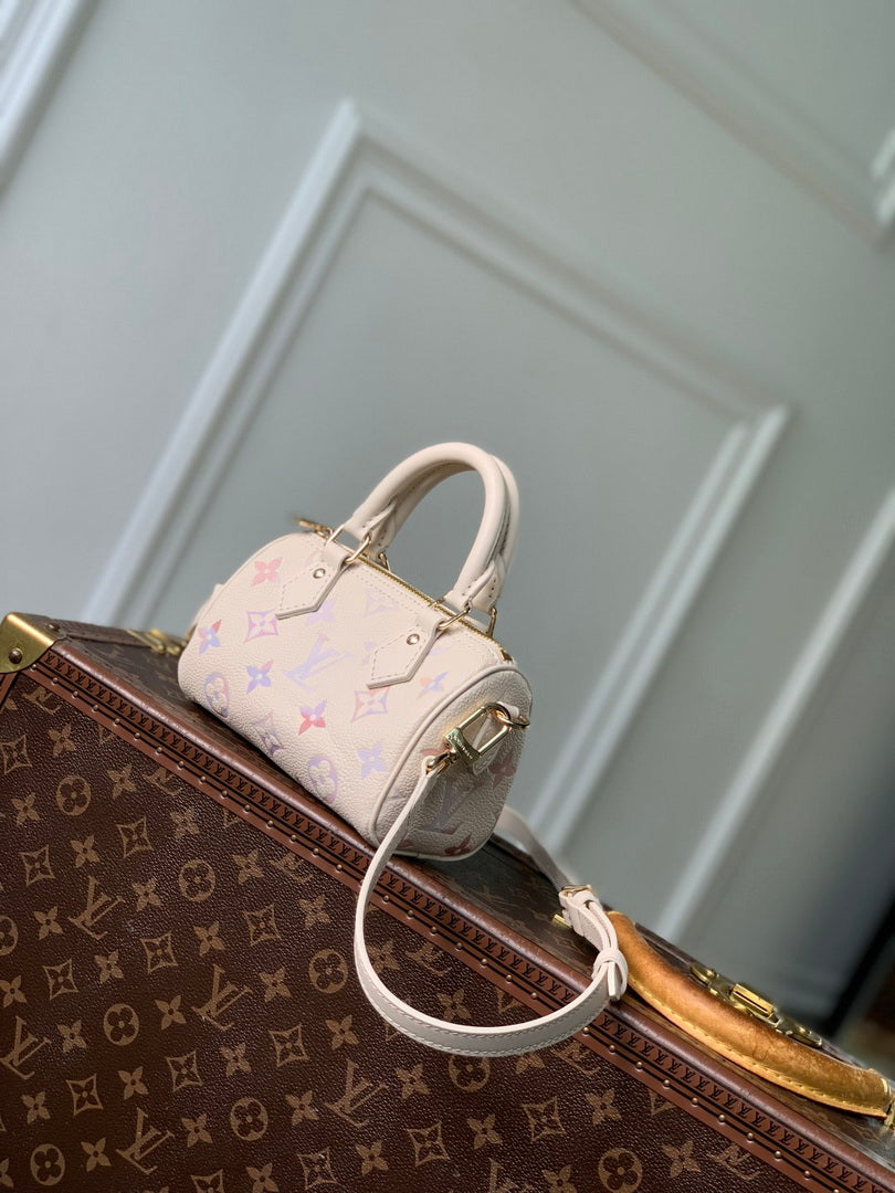 LV M25591 Louis Vuitton Nano Speedy Bag Dream Beige