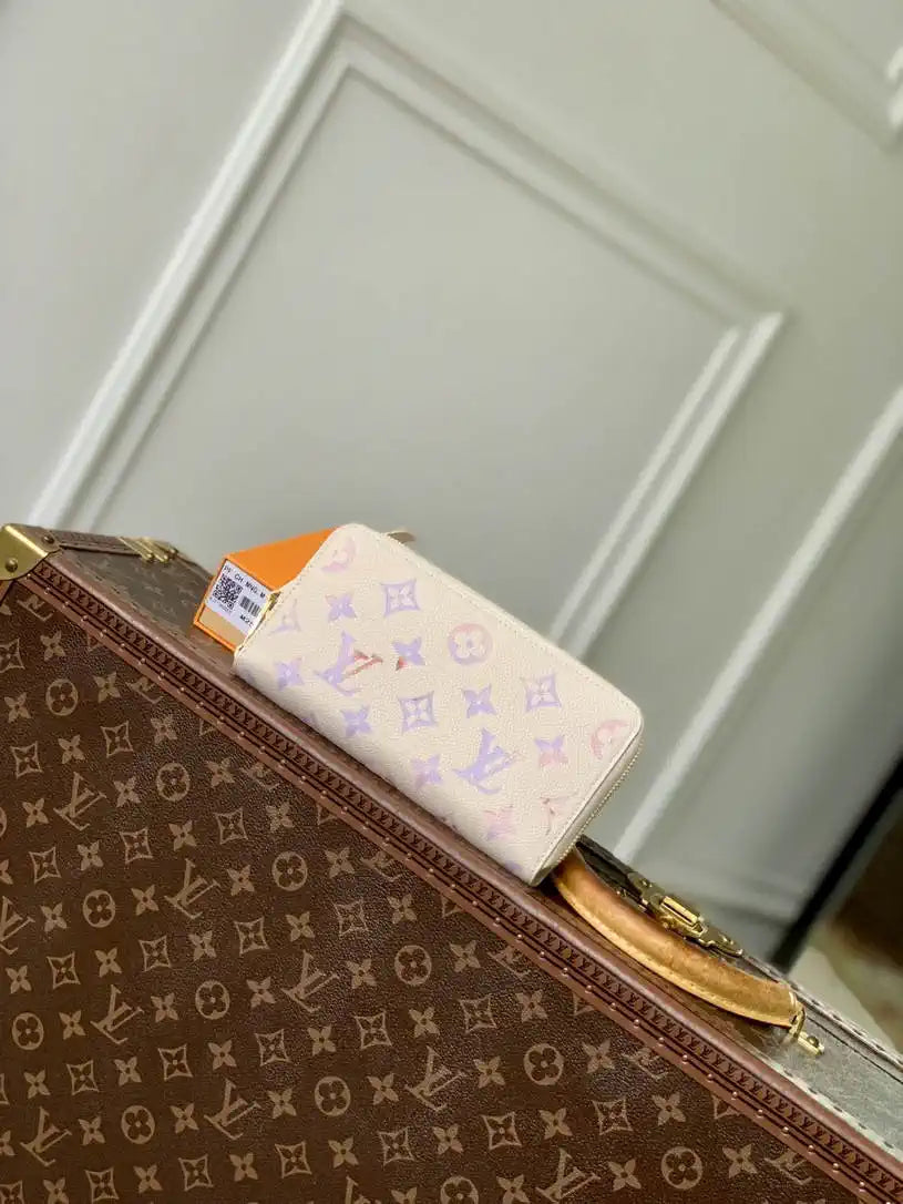 LV M25594 Louis Vuitton Zippy Wallet Monogram Empreinte Dream Beige