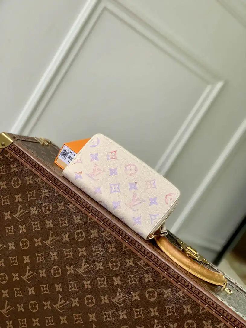 LV M25594 Louis Vuitton Zippy Wallet Monogram Empreinte Dream Beige