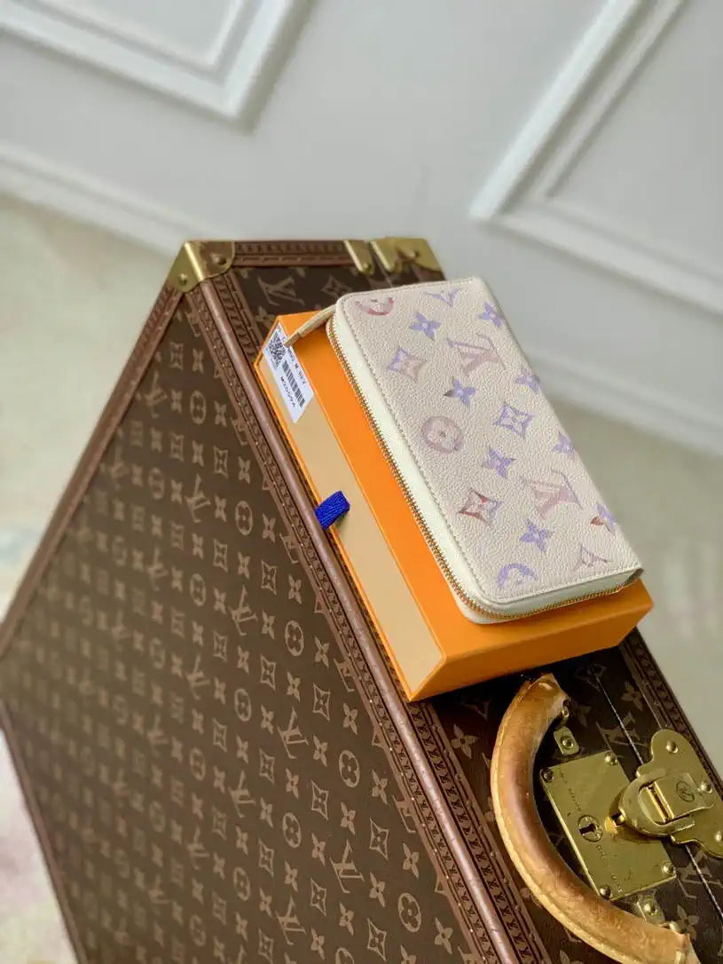 LV M25594 Louis Vuitton Zippy Wallet Monogram Empreinte Dream Beige