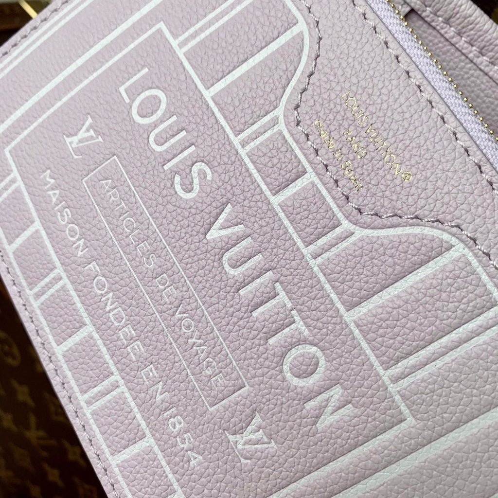 LV M25656 Louis Vuitton Neverfull Bandouliere Inside Out BB Bag Misty Lilac