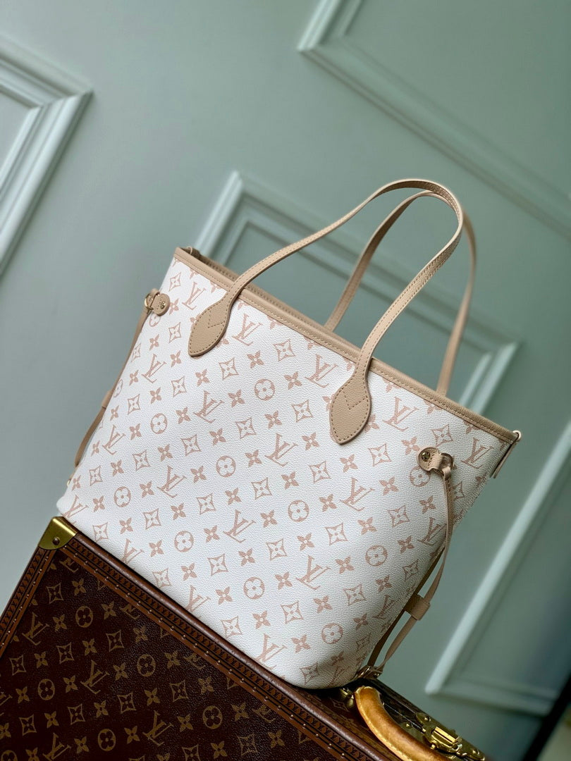 LV M25665 Louis Vuitton Neverfull Inside Out MM Bag Dune/Hazelnut