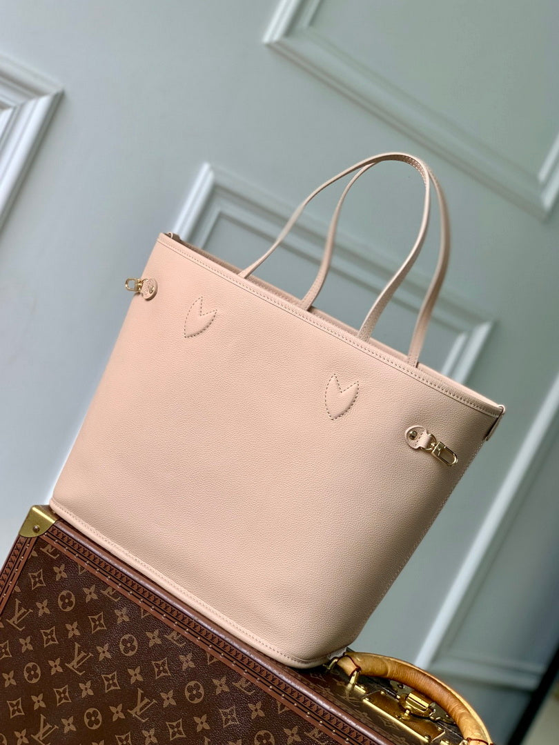 LV M25665 Louis Vuitton Neverfull Inside Out MM Bag Dune/Hazelnut