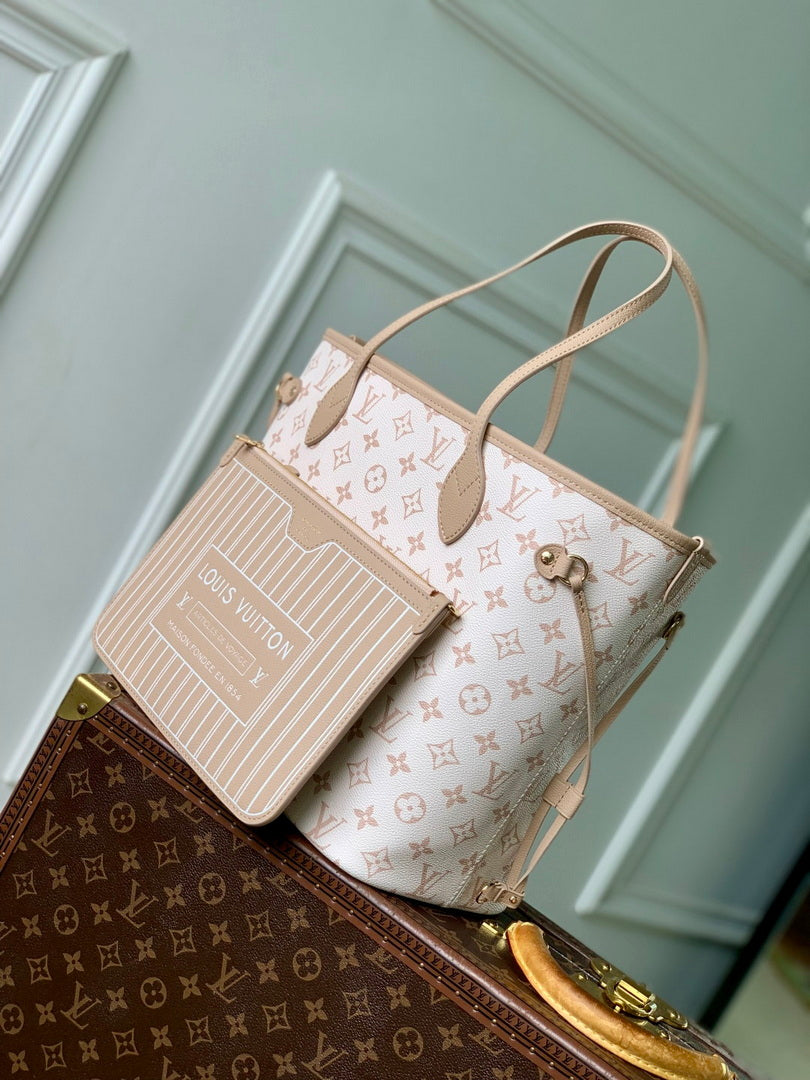LV M25665 Louis Vuitton Neverfull Inside Out MM Bag Dune/Hazelnut