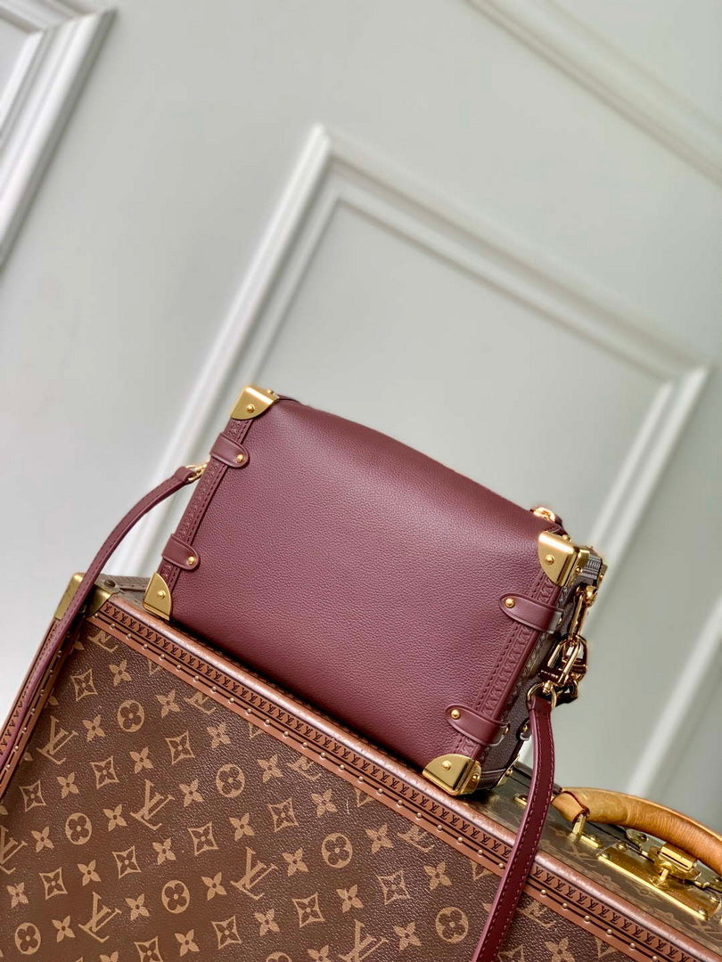 LV M25669 Louis Vuitton Side Trunk MM Bag Wine Red