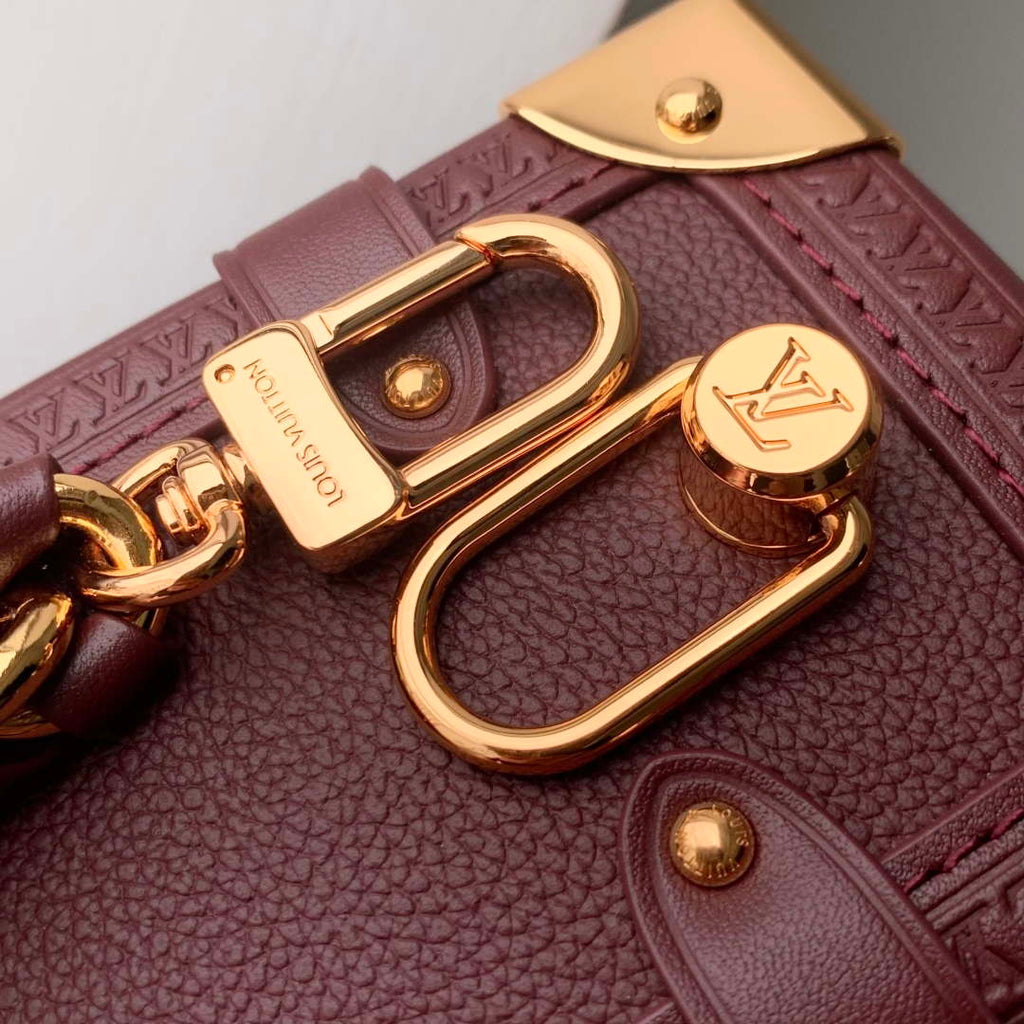 LV M25669 Louis Vuitton Side Trunk MM Bag Wine Red