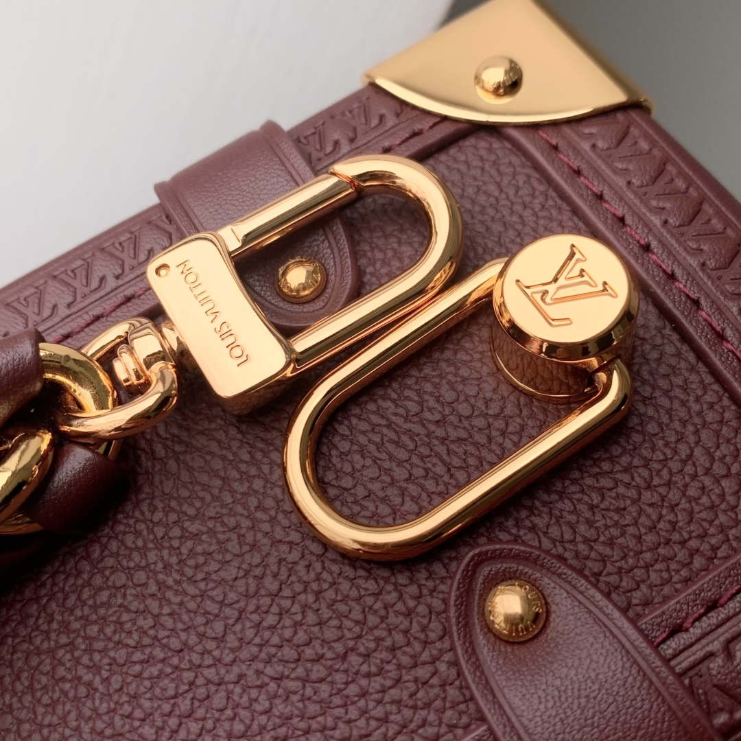 LV M25669 Louis Vuitton Side Trunk MM Bag Wine Red