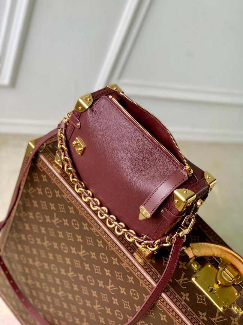 LV M25669 Louis Vuitton Side Trunk MM Bag Wine Red