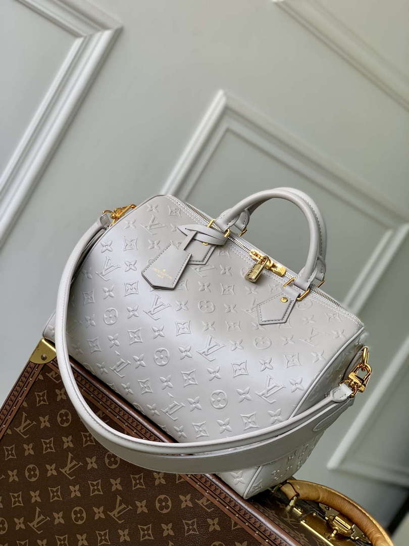 LV M25670 Louis Vuitton Speedy Soft 30 Bag Cloud Gray