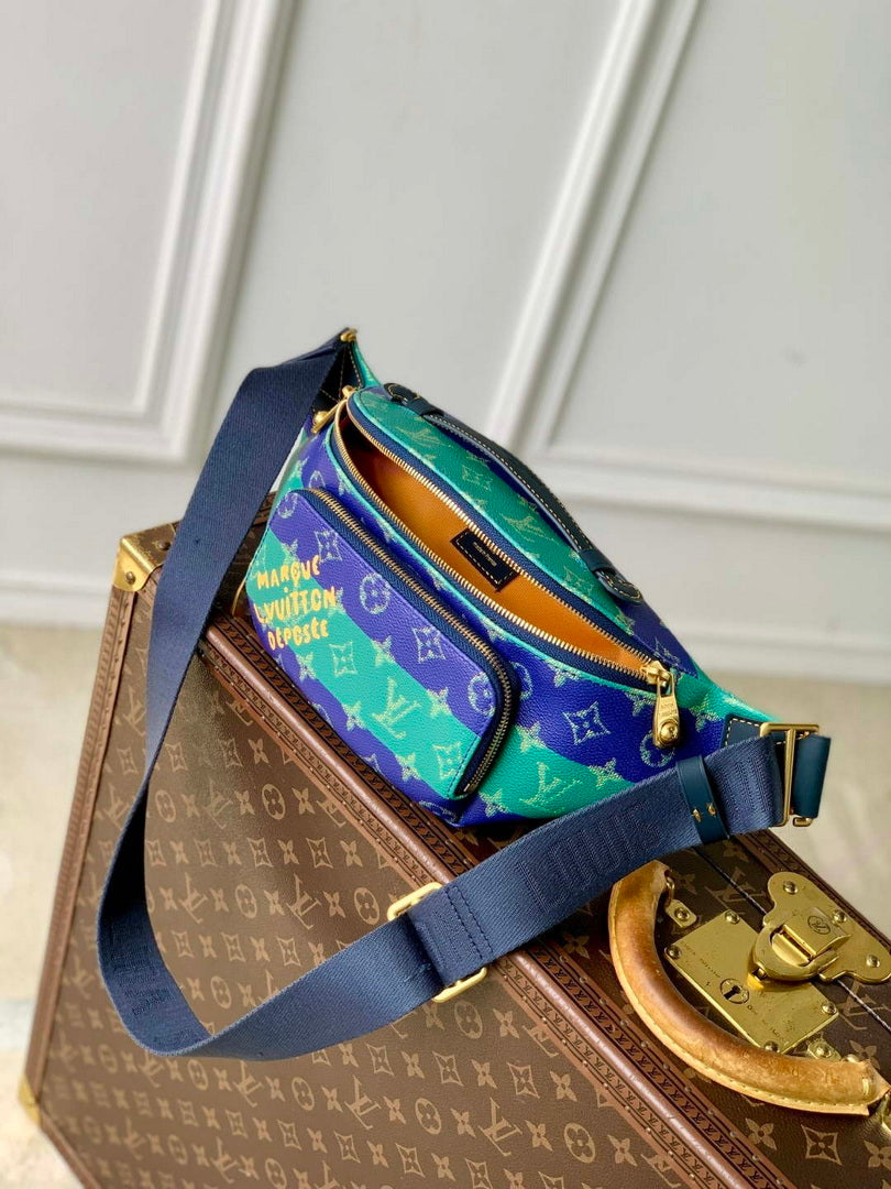 LV M25783 Louis Vuitton Rush Bumbag Blue Stripes