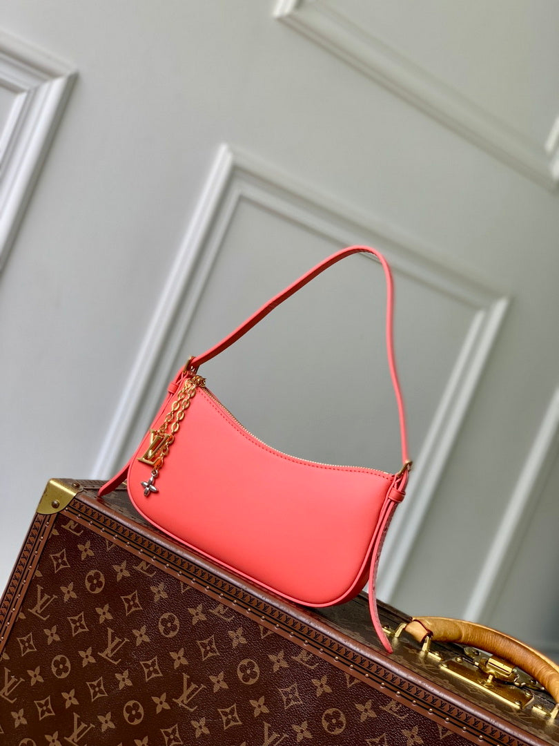 LV M25784 Louis Vuitton Pochette LV Bloom Bag Rose red