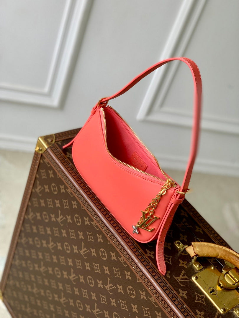 LV M25784 Louis Vuitton Pochette LV Bloom Bag Rose red