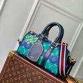 LV M25786 Louis Vuitton Keepall Bandouliere  25 Bag Blue Stripes