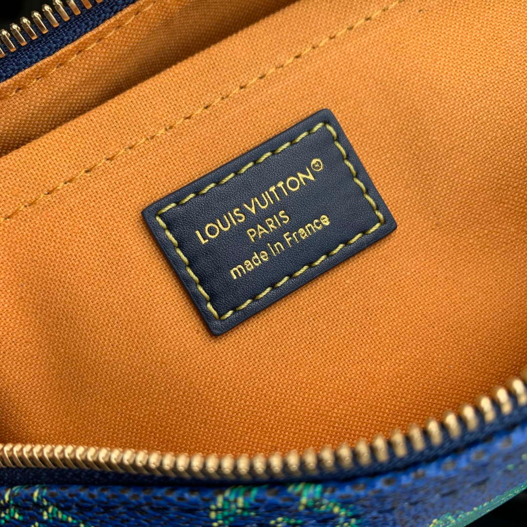LV M25786 Louis Vuitton Keepall Bandouliere  25 Bag Blue Stripes