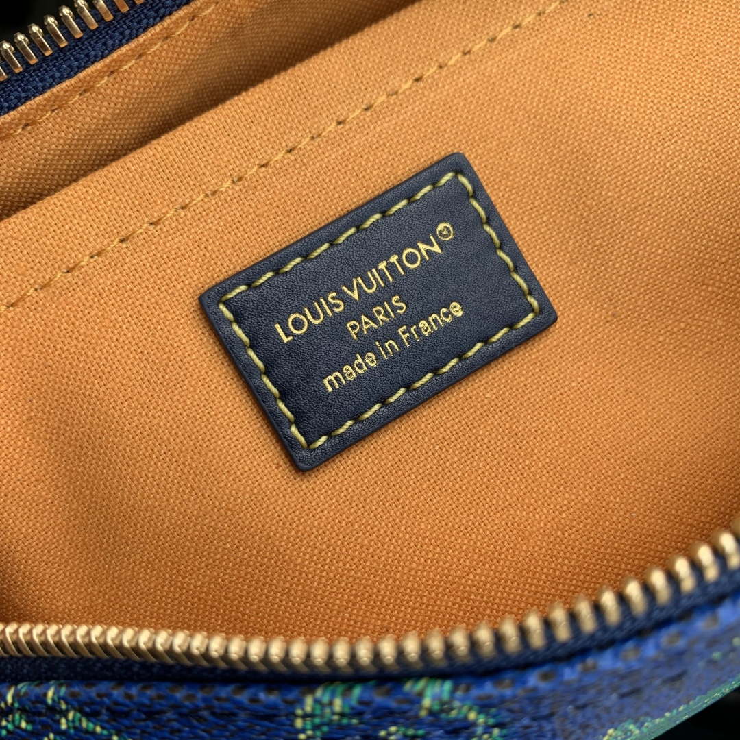 LV M25786 Louis Vuitton Keepall Bandouliere  25 Bag Blue Stripes