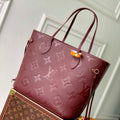 LV M25855 Louis Vuitton Neverfull MM Bag Grenat