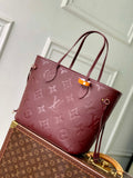 LV M25855 Louis Vuitton Neverfull MM Bag Grenat