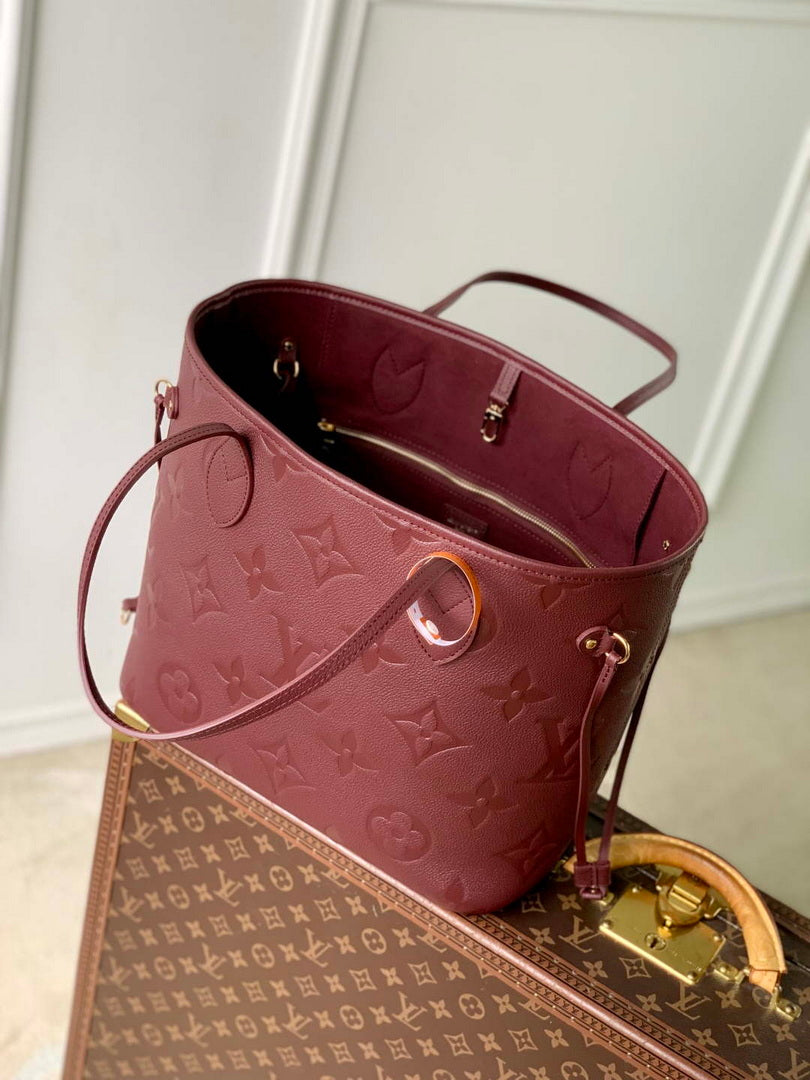 LV M25855 Louis Vuitton Neverfull MM Bag Grenat