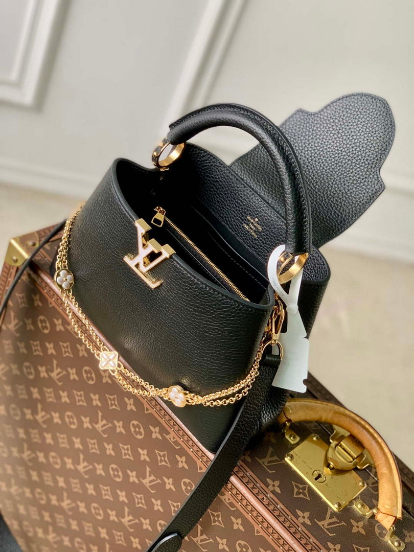 LV M25862 Louis Vuitton Capucines BB Bag Black