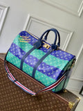 LV M25900 Louis Vuitton Keepall Bandouliere 50 Bag Green& Blue