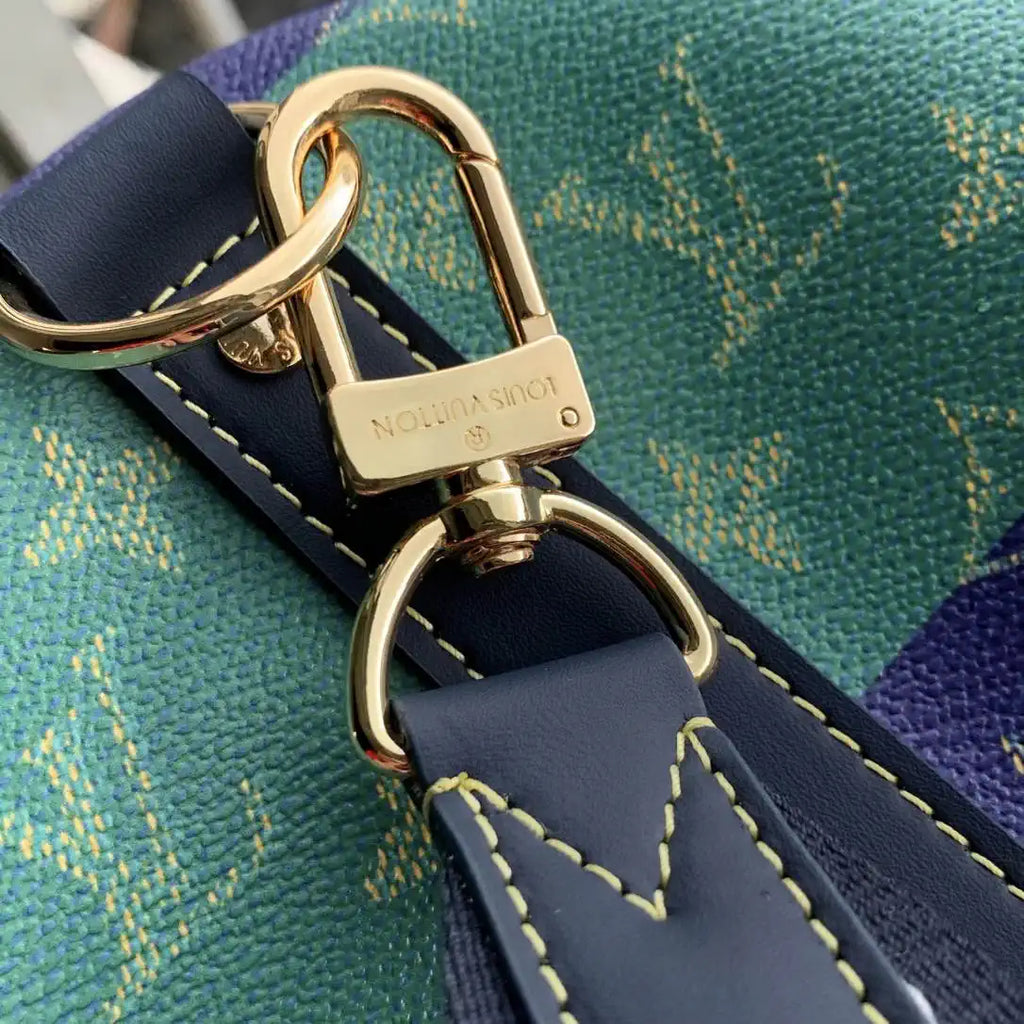 LV M25900 Louis Vuitton Keepall Bandouliere 50 Bag Green& Blue