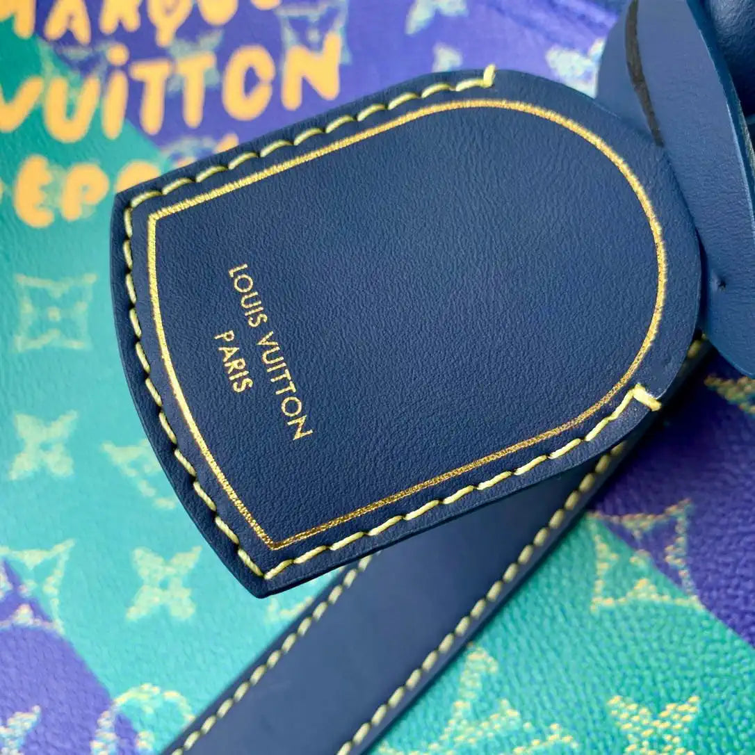 LV M25900 Louis Vuitton Keepall Bandouliere 50 Bag Green& Blue