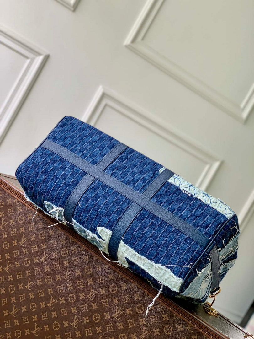 LV M26117 Louis Vuitton Keepall Bandouliere 50 Bag Blue