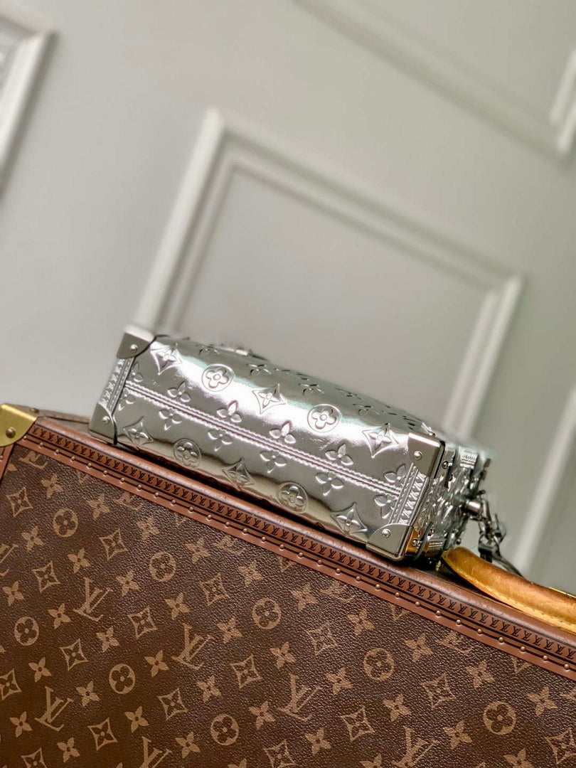 LV M26223 Louis Vuitton Side Trunk MM Bag Silver