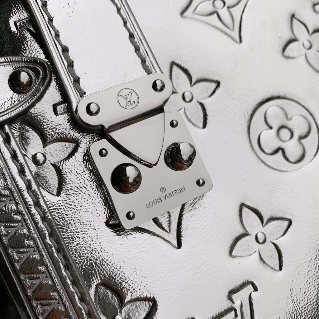 LV M26223 Louis Vuitton Side Trunk MM Bag Silver