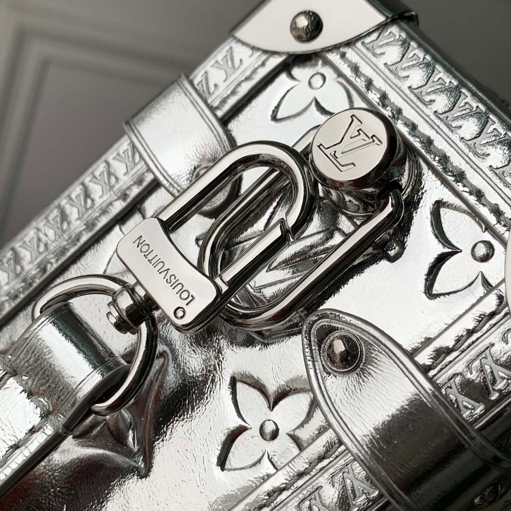 LV M26223 Louis Vuitton Side Trunk MM Bag Silver